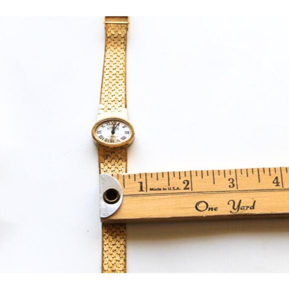 Vintage Rhapsody Womens Watch Textured Liquid Gold Tone Band Not Working - Picture 7 of 7